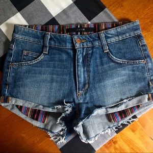 Joe's Jeans Blue Jean Shorts with Multicolor Accents